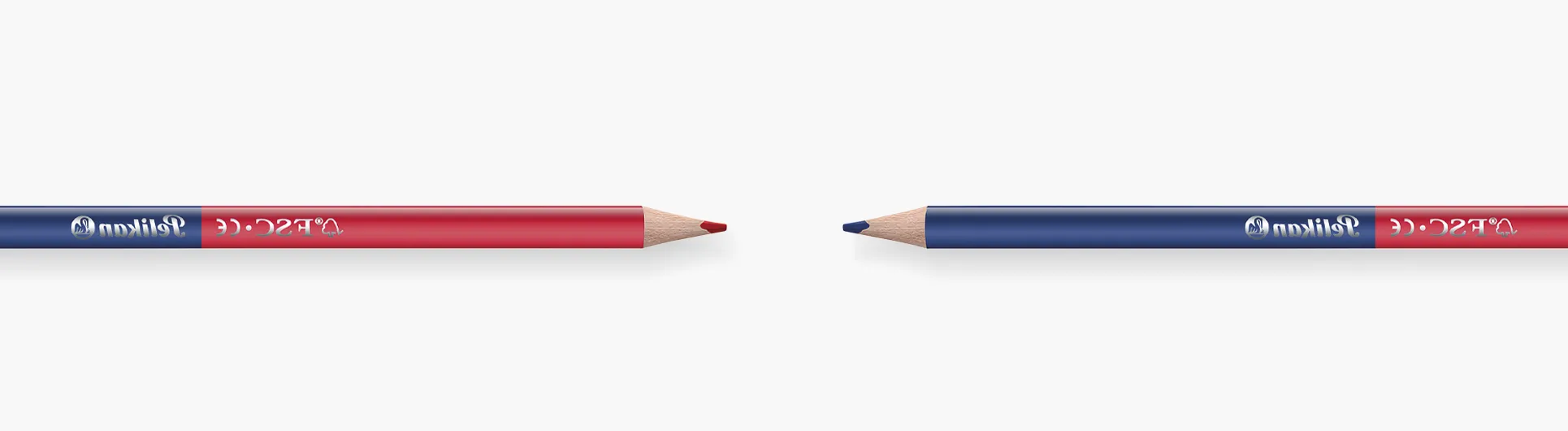 Thick colored pencils red & blue triangular